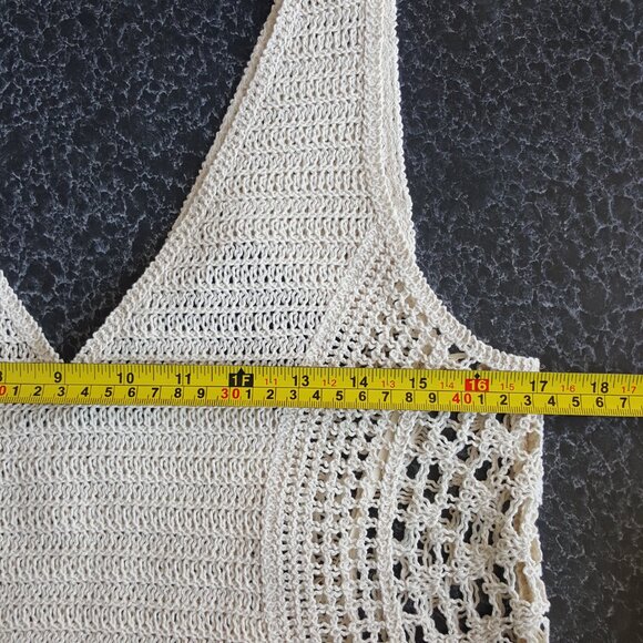 massimo dutti  ! v-neck crochet top - cream - Picture 8 of 9